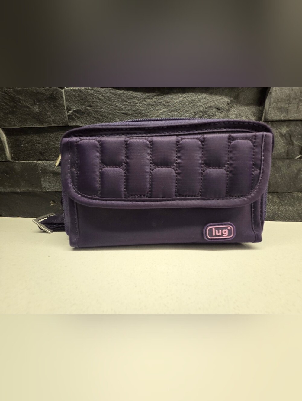 Lug Quilted Tech Organizer crossbody bag - Purple